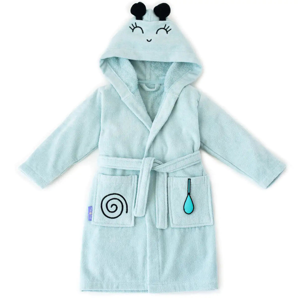 Milk&Moo "Sangaloz" Kids Hooded Bathrobe | 100% Oeko-Tex Certified Velvet Cotton | Ages 2–4