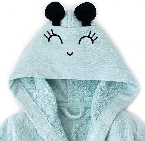 Milk&Moo "Sangaloz" Kids Hooded Bathrobe | 100% Oeko-Tex Certified Velvet Cotton | Ages 2–4