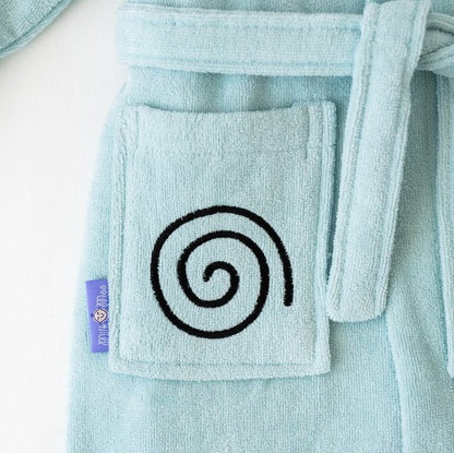 Milk&Moo "Sangaloz" Kids Hooded Bathrobe | 100% Oeko-Tex Certified Velvet Cotton | Ages 2–4