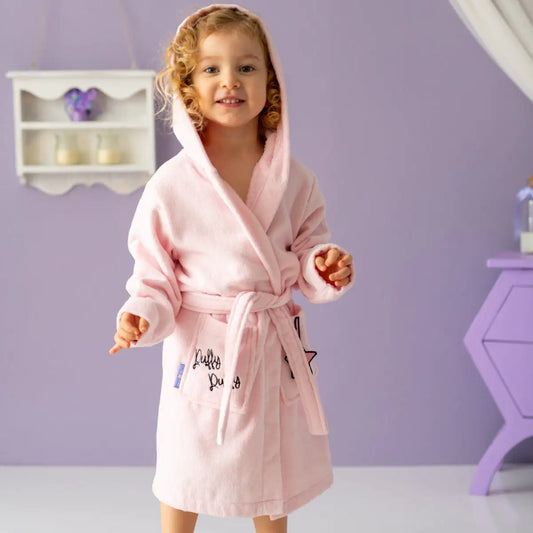 Milk&Moo "Chancin" Kids Hooded Bathrobe | 100% Oeko-Tex Certified Velvet Cotton | Ages 2–4