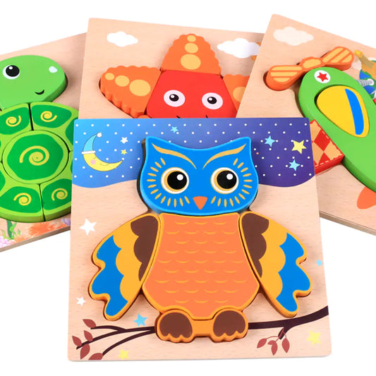 Montessori 3D Wooden Puzzle for Toddlers - Educational Toy for Toddlers